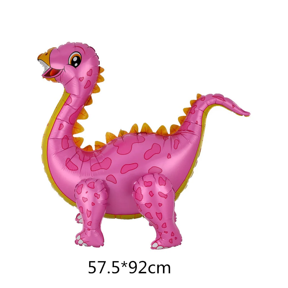 HULIANFU Large 4D Walking Dinosaur Foil Balloons Jungle Animal Boys Birthday Party Decors Jurassic  Standind Dragon Kids Toys Air Globos - Deanwangkt