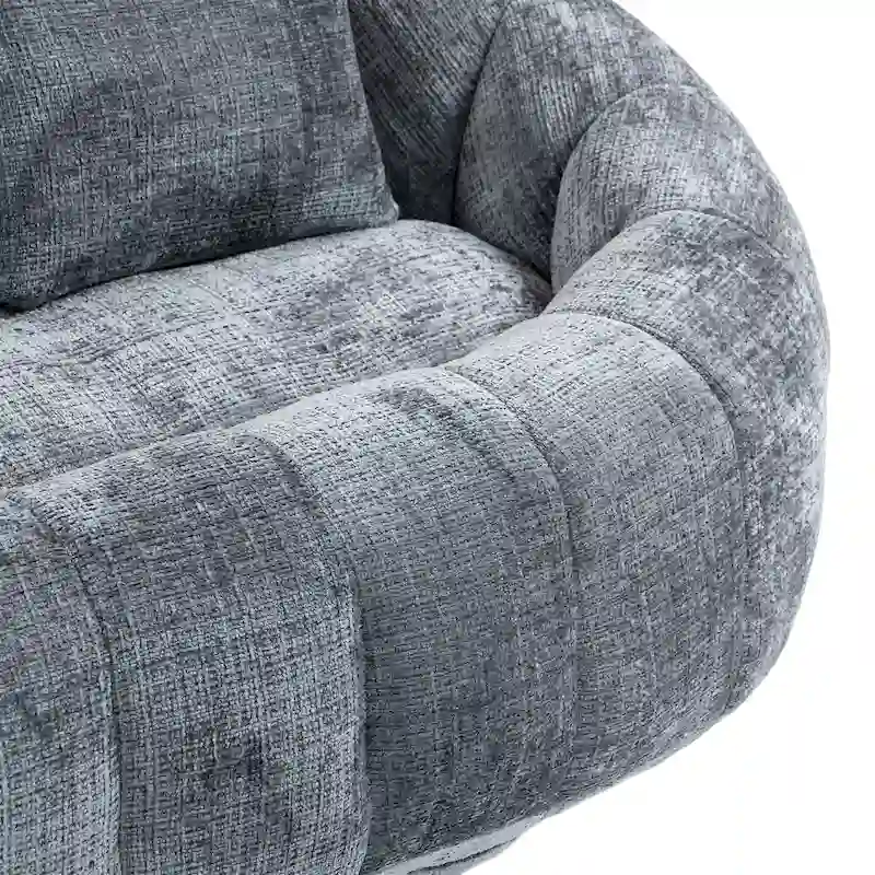 Gray Modern 59 Chenille Loveseat Chaise Lounge Chair