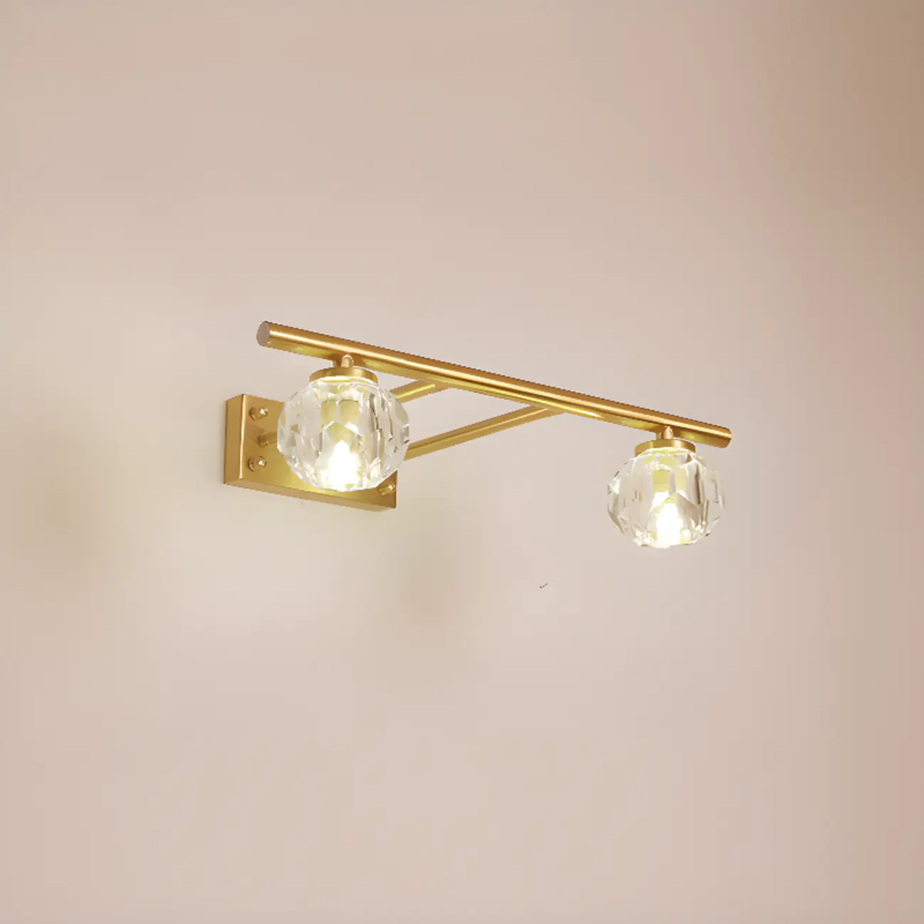 Elegant Linear Globe Brass Crystal Vanity Lights in Multi-Light