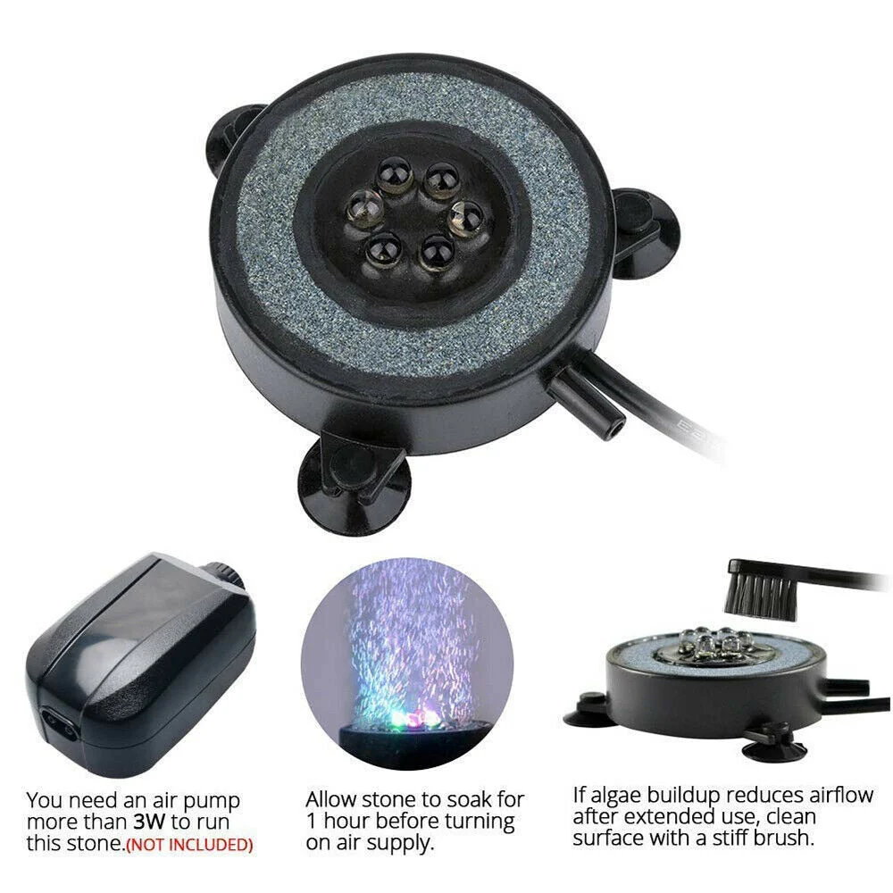 HULIANFU Underwater Submersible Fish Tank Light Color Changing LED Air Bubble Light Aquarium Air Bubble Lamp Making Oxygen for Fish Tank - Deanwangkt