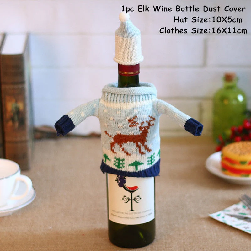HULIANFU   Xmas Wine Bottle Dust Cover Noel Navidad Christmas Decoration for Home Dinner Decor Christmas Gift Tree Ornament New Year 2026 - Deanwangkt