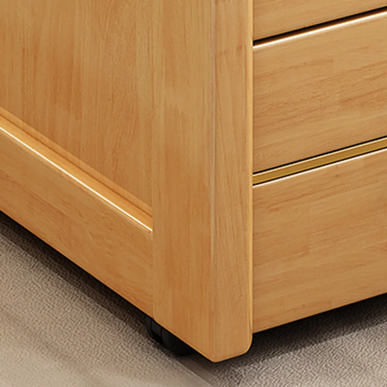 Narrow Sintered Stone Top Wheeled Side Table with Drawers