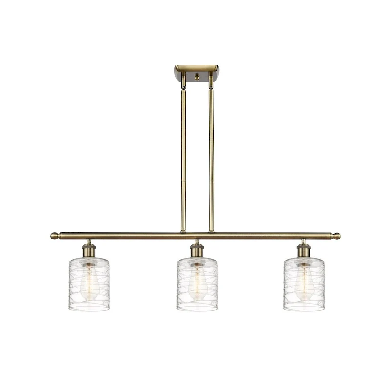 Innovations Lighting Ballston Cobbleskill - 3 Light 36  Island Light