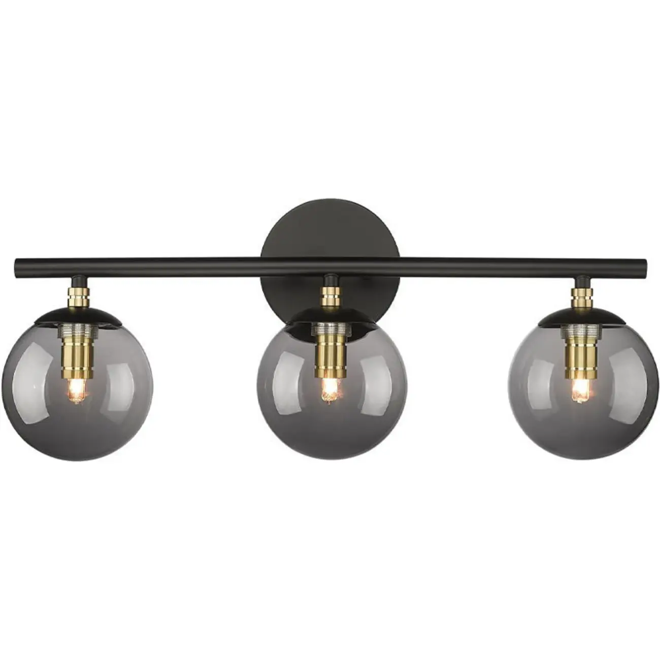 Wall-Mounted Spherical Black Glass Vanity Light