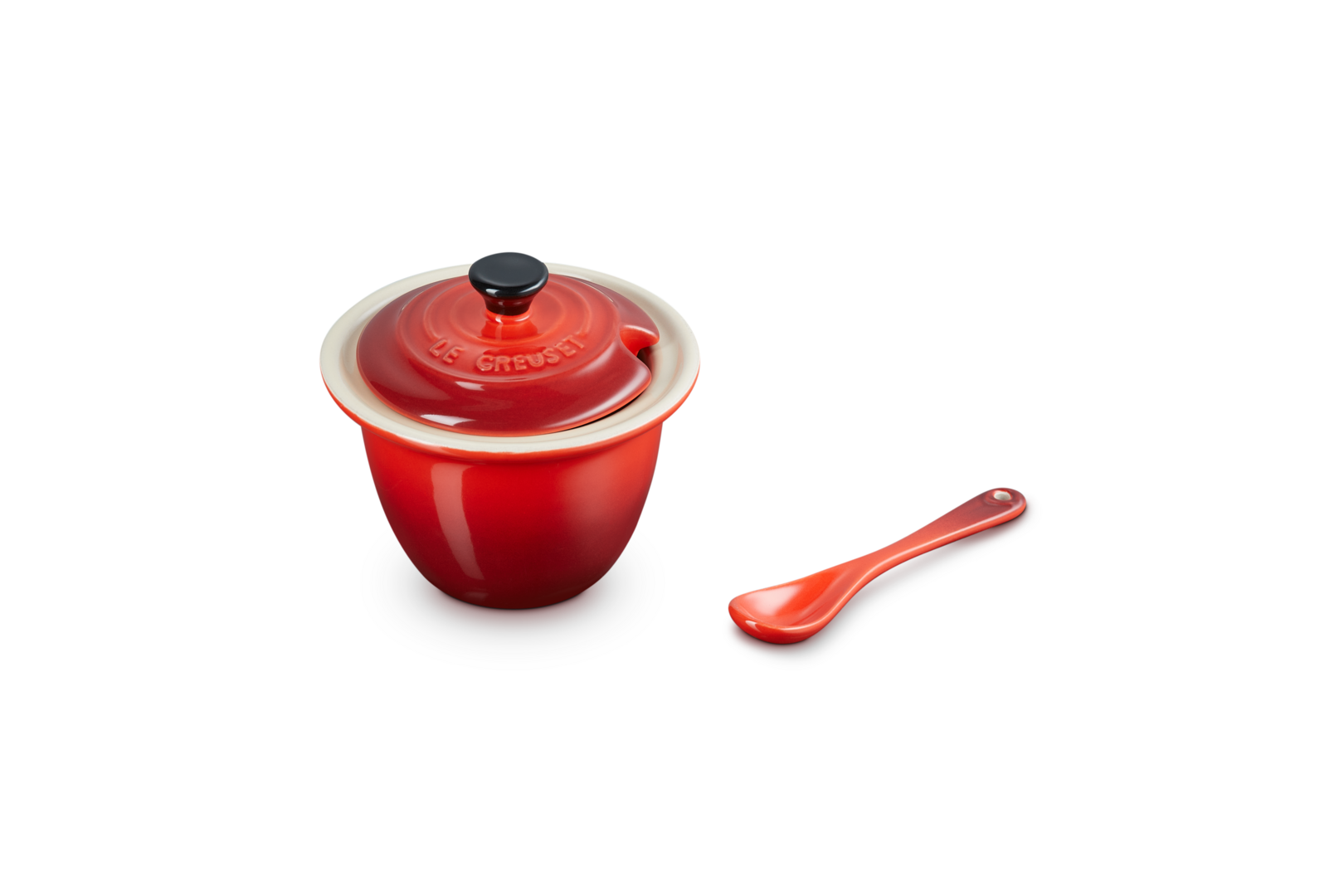 Stoneware Sauce Pot with Spoon