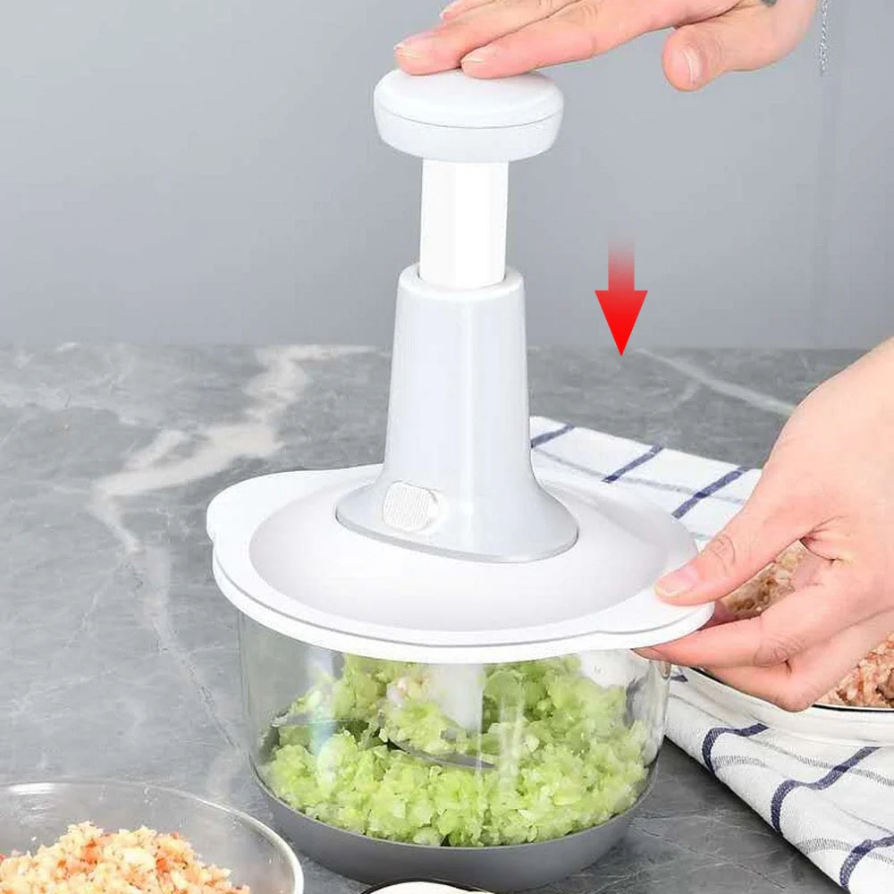HULIANFU Manual Vegetable Mincers Press Type Household Garlic Meat Cutter Grinders Whisk Stirre Kitchen Food Chopper Mini food Processor - Deanwangkt