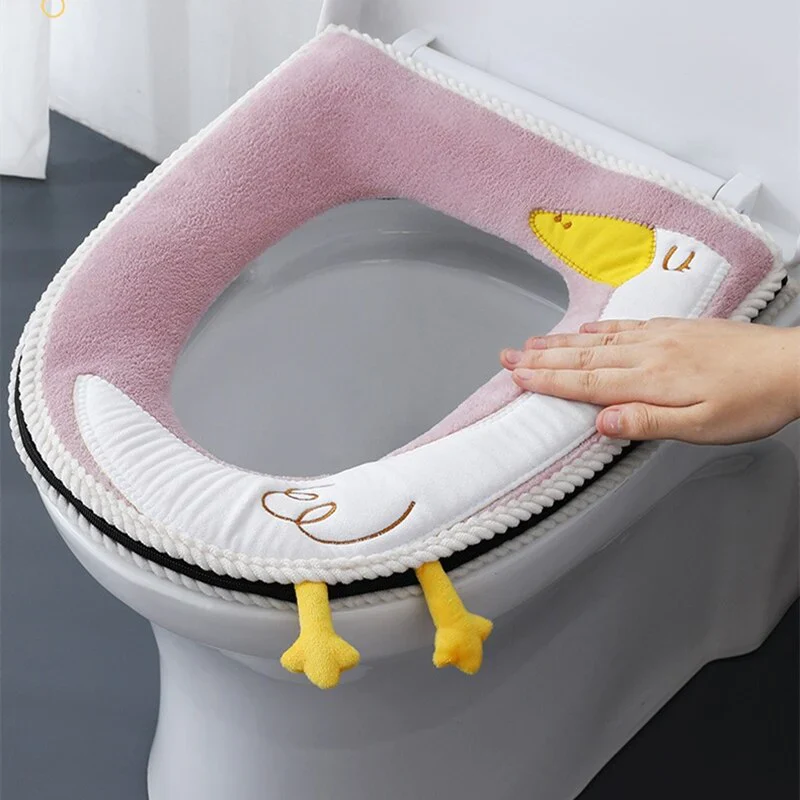 HULIANFU NEW Hot Sale Comfortable cartoon bathroom Toilet Seat Cover Winter Toilet Cover Household Closestool Mat Seat Case Lid Cover - Deanwangkt