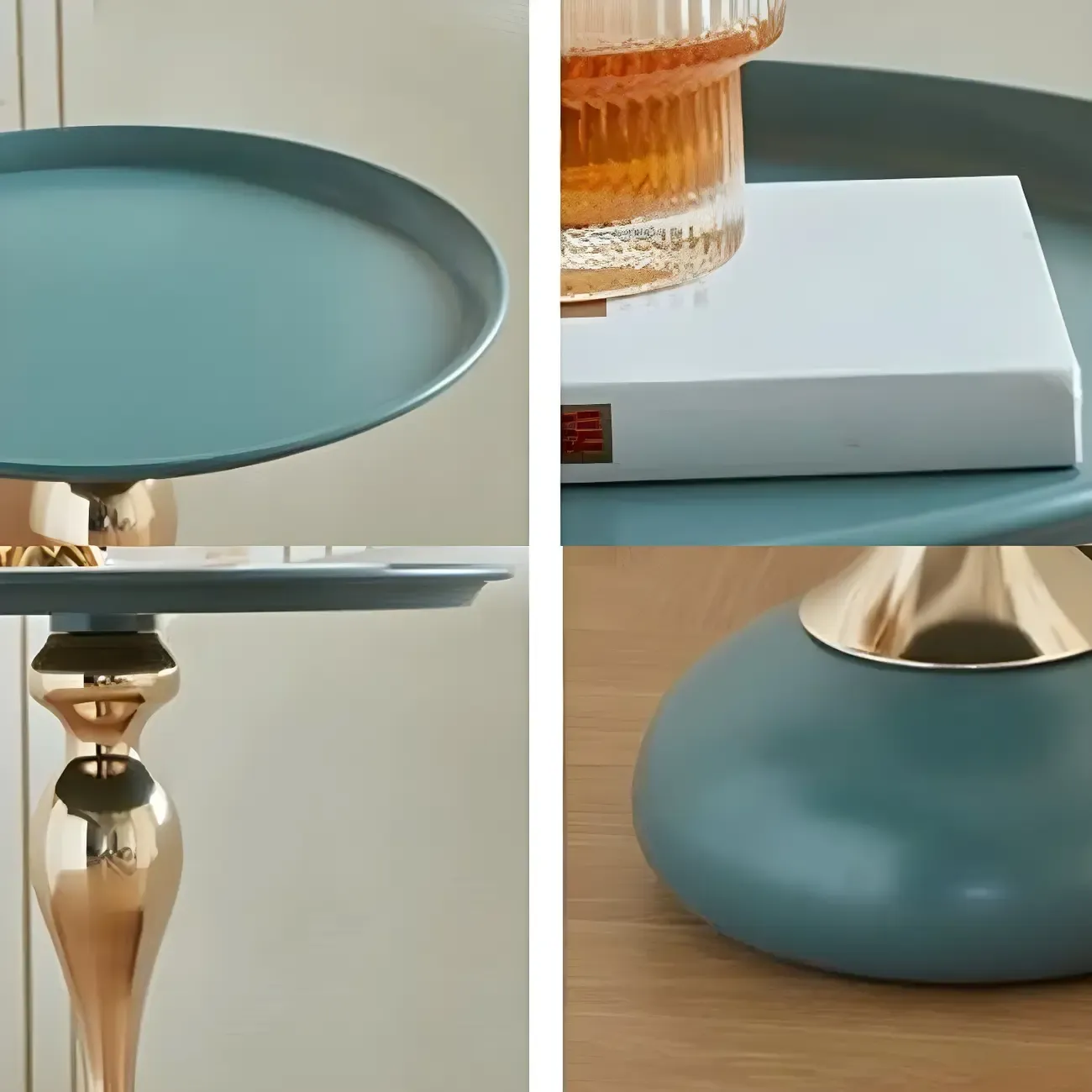 Elegant Black Stainless Steel Round Side Table