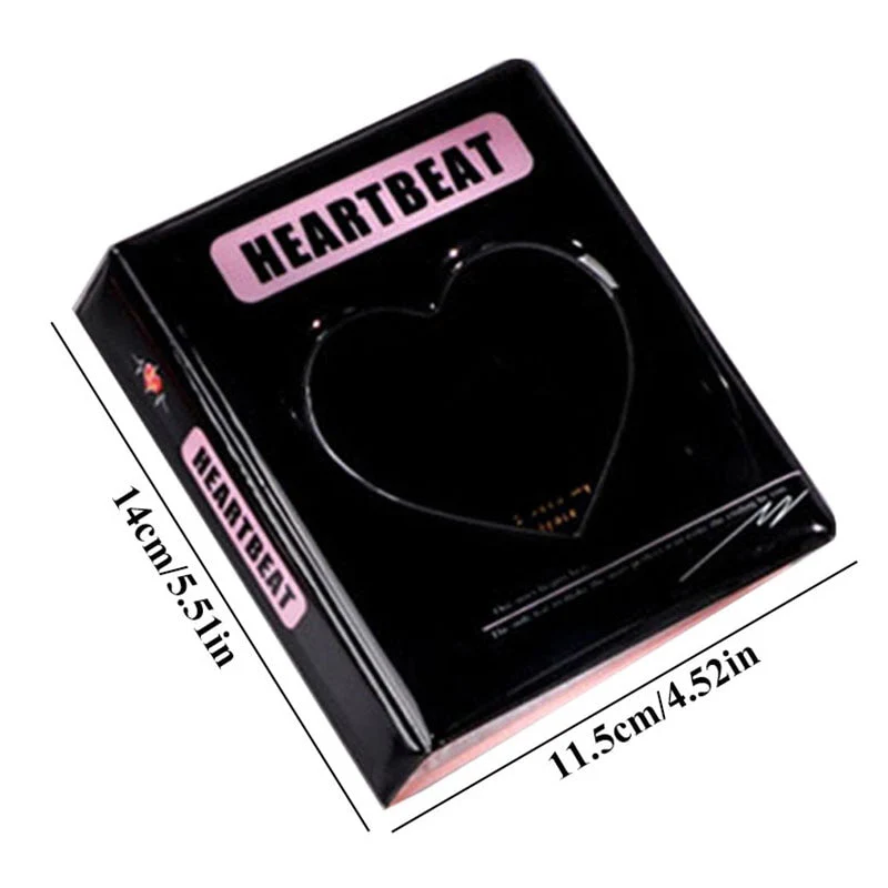 HULIANFU Kpop Card Binder 3inch Photo Album Hollow Love Heart Model Photocard Holder Plaid Album Instax Mini Album For Cards Collect Book - Deanwangkt