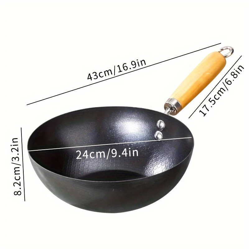 1pc Small Iron Pot, Traditional Chinese Wok, One Person Eating Uncoated Mini Non Stick Wok, Suitable For Gas Stoves And Stoves, Kitchen Utensils, And Kitchen Utensils - Deanwangkt