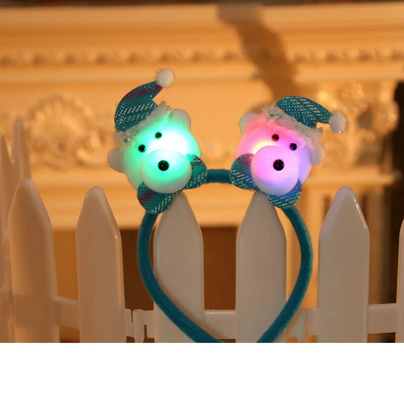 HULIANFU 2026  Christmas Headband LED Christmas Decorations Gift Hairpin Antlers Headband New Year Decorations Santa Headband Christmas Decor - Deanwangkt