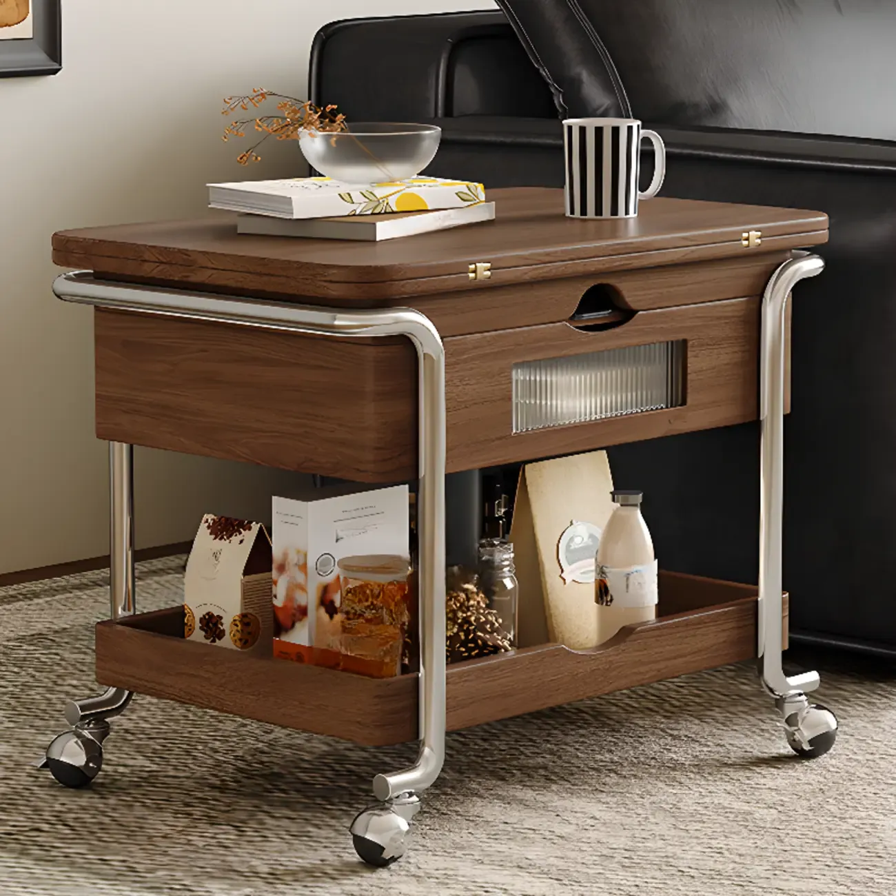 Practical Traditional Wood Wheel End Table