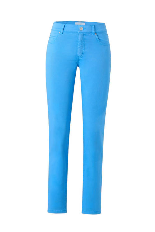 Coloured-Denim-Hose – Detail des Bundes