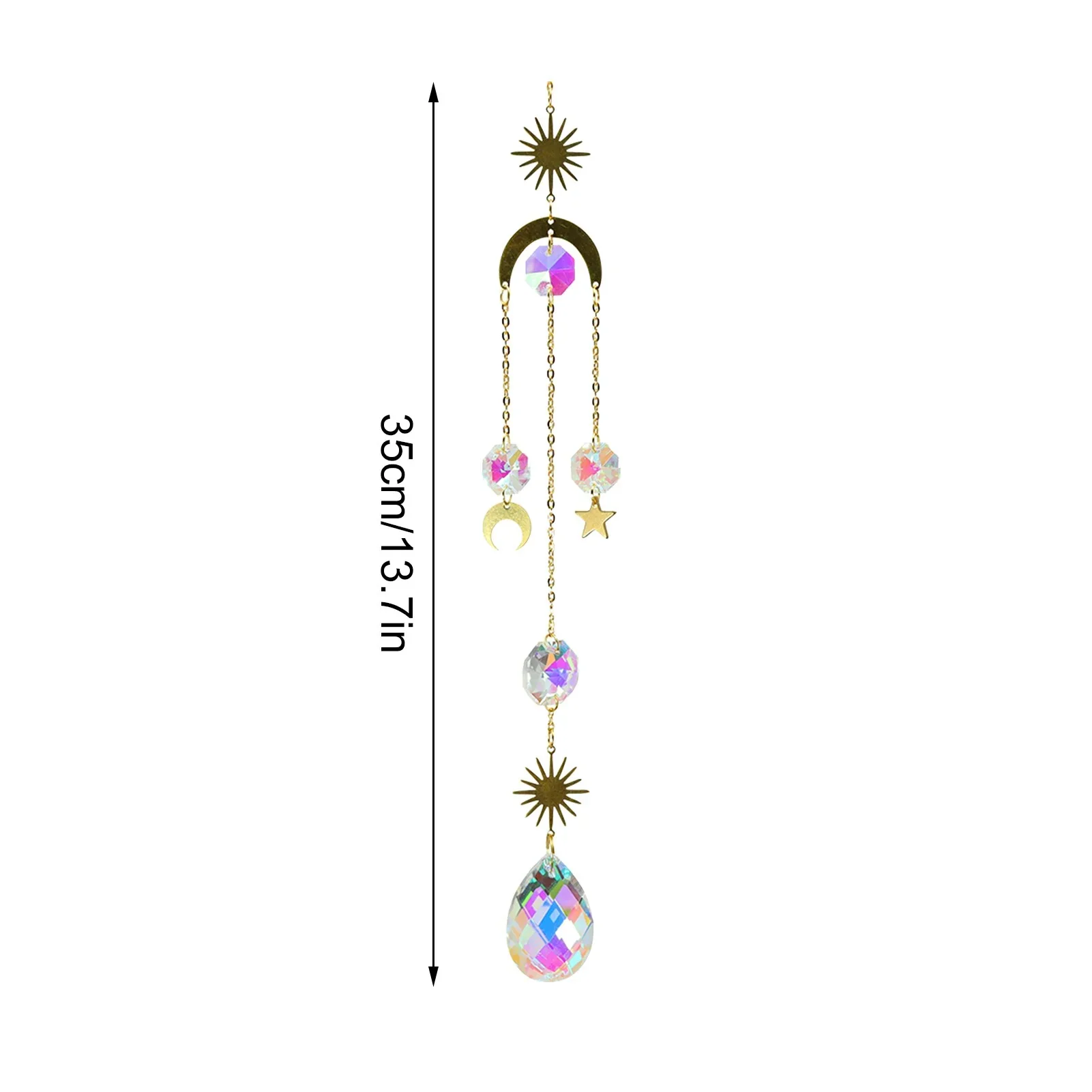 HULIANFU New Indian Style Dreamcatcher Moon Handmade Wind Chimes Wall Ornament Girls Room Decoration Feather Dream Catcher - Deanwangkt
