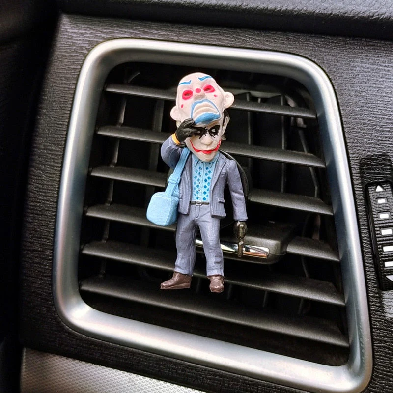 HULIANFU Upside Down Joker Model Car Rearview Mirror Pendant The Joker Doll Car Accessories Interior Aroma Ornament Auto Air Vent Clip - Deanwangkt