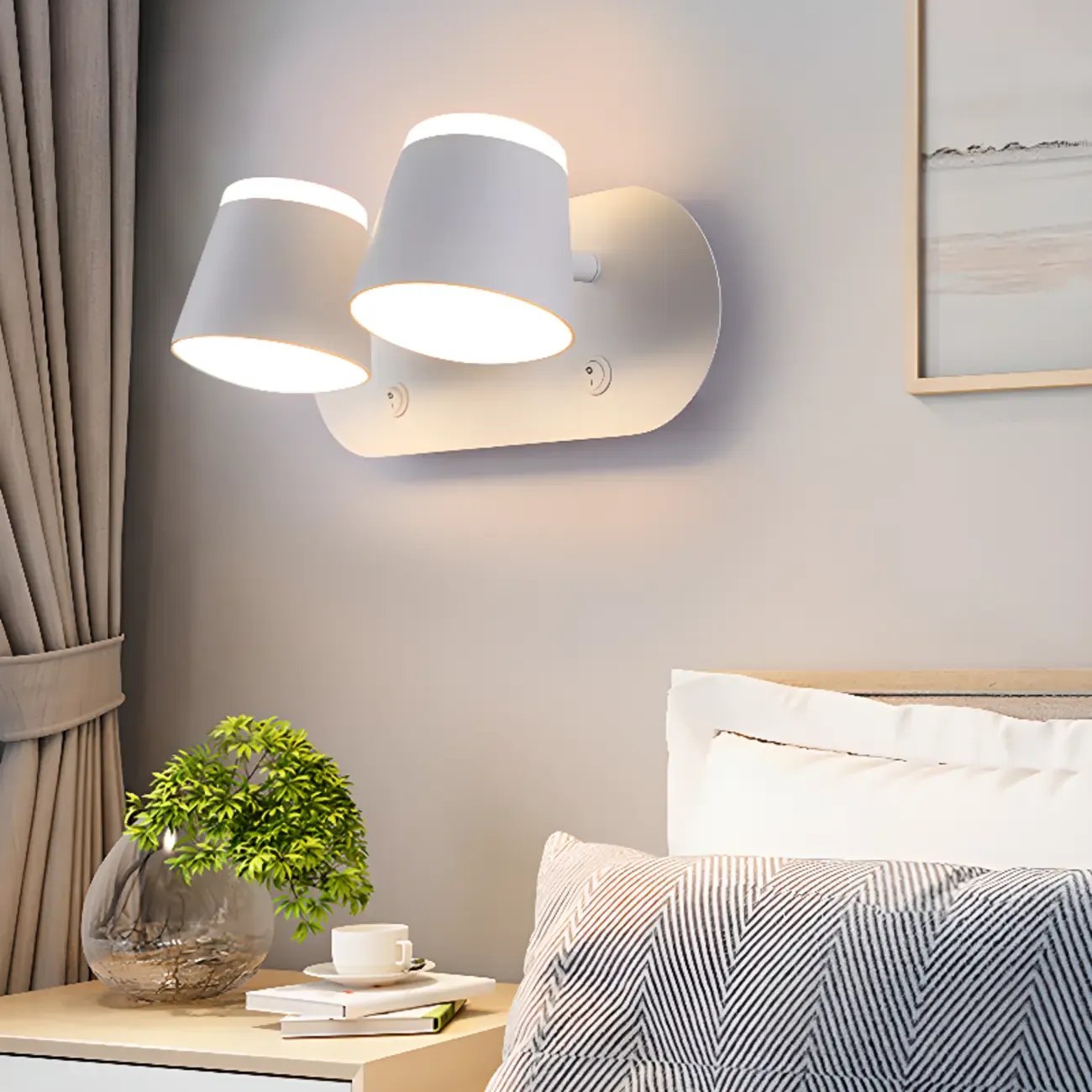 Modern Wall-Mounted Mini White Bathroom Vanity Light Fixture