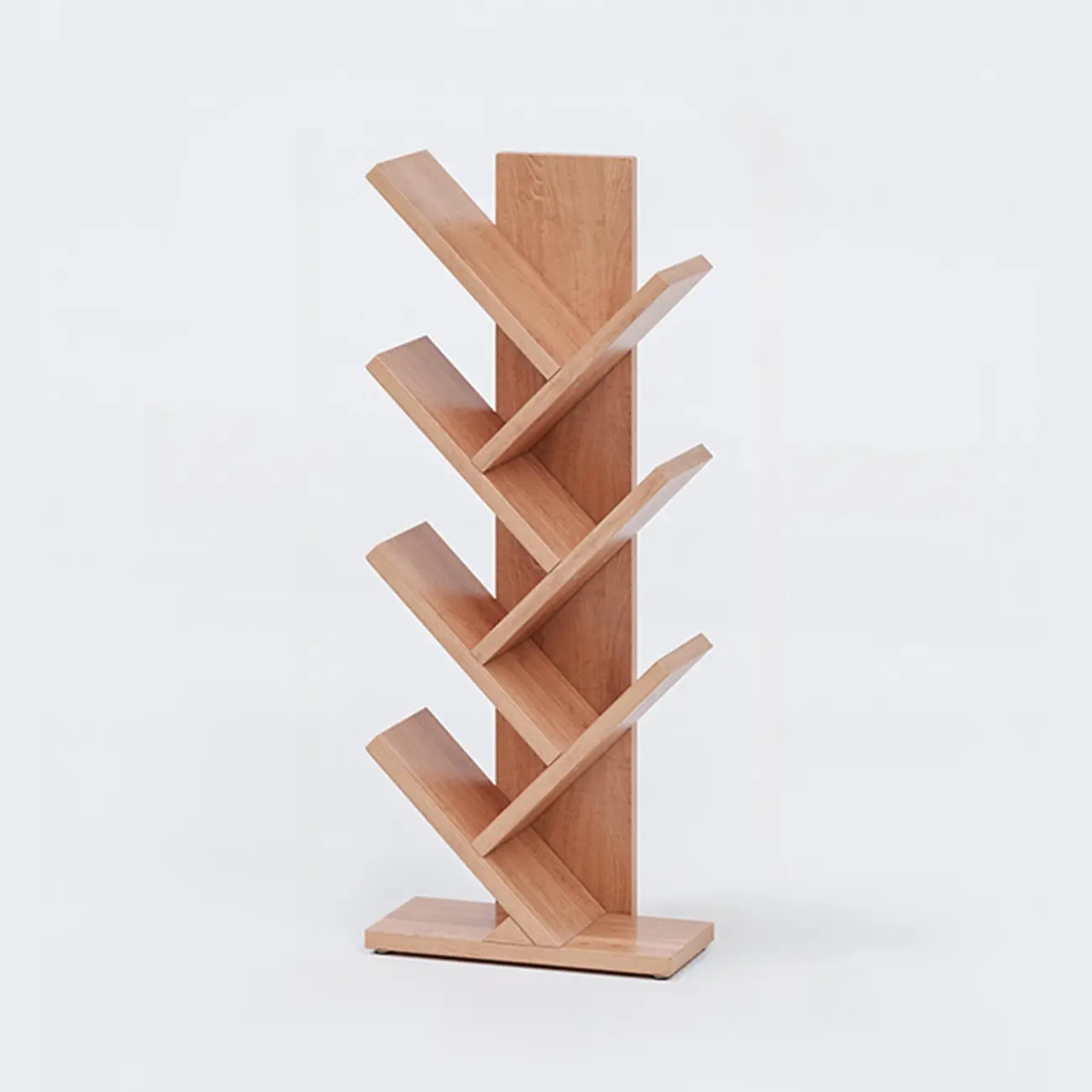 Black Wood Tree-Shaped Vertical Display Bookcase