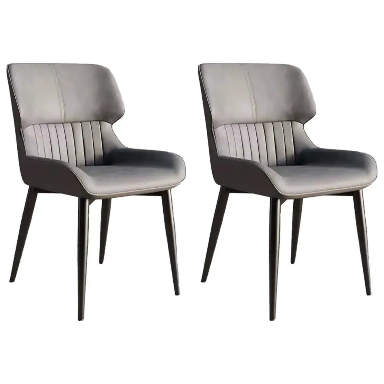 Leather Low Solid Back Armless Dining Side Chair