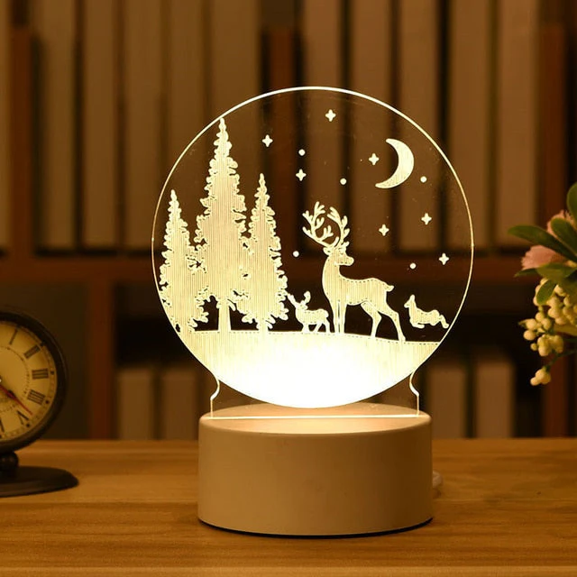 HULIANFU Romantic Love 3D Lamp Heart-shaped Balloon Acrylic LED Night Light Decorative Table Lamp Valentine Day Sweetheart Wife Gift - Deanwangkt