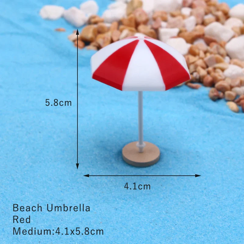 HULIANFU Ocean Beach Style Miniatures Artificial Sunshade Umbella Chair Anchor Micro Landscape For Garden Pastoral DIY Accessories Decor - Deanwangkt