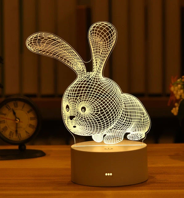 HULIANFU Romantic Love 3D Acrylic Led Lamp for Home Children Night Light Table Lamp Birthday Party Decor Valentine Day Bedside Lamp - Deanwangkt