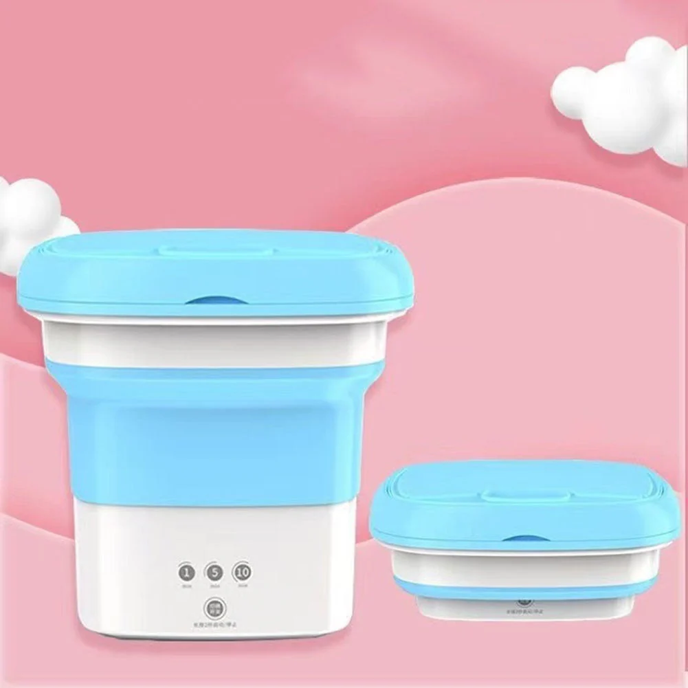 HULIANFU Portable Mini Folding Washing Machine for Socks Underwear Clothes Washer with Dryer Bucket Cleaning Washer Washing Machine - Deanwangkt