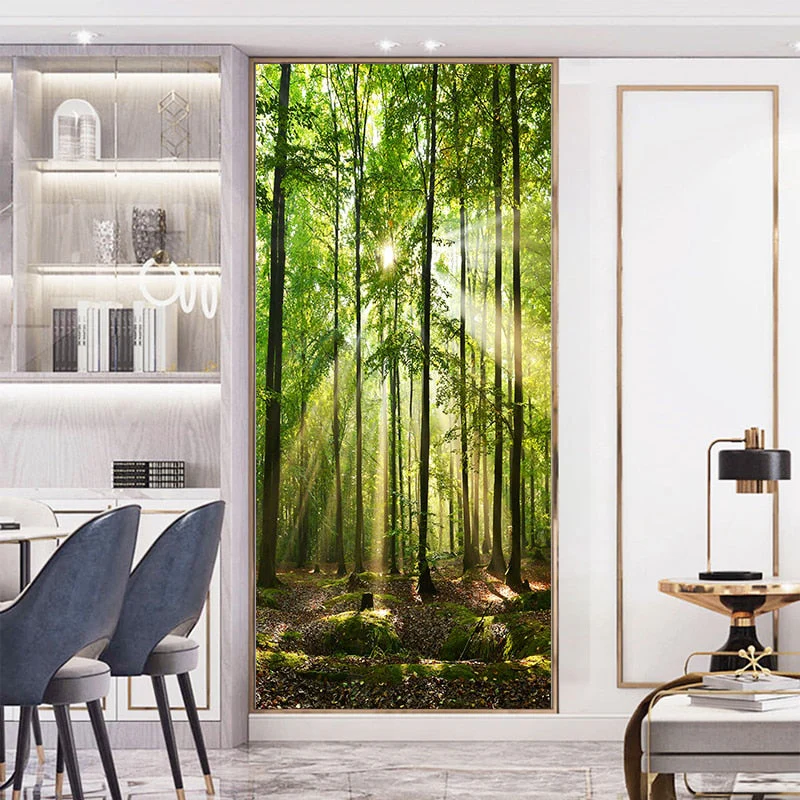HULIANFU 2026  Simulation Of Gilt Leaves DIY Door Stickers Home Decoration Wall Sticker Kitchen Art Mural Peel & Stick Waterpoof PVC Wallpaper - Deanwangkt