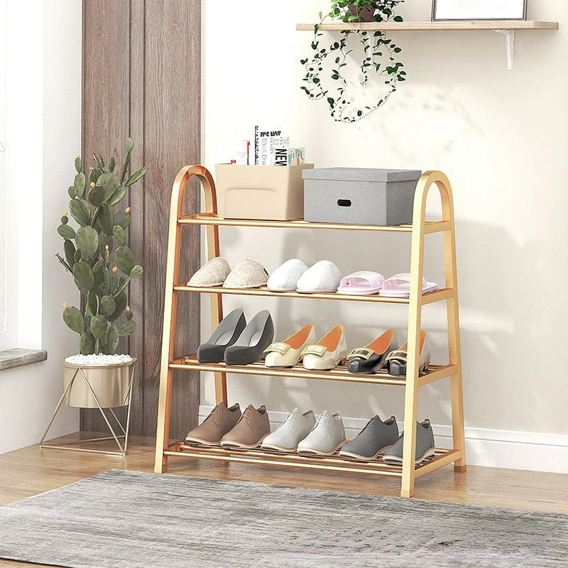 HULIANFU Shoe rack creative light luxury wind dust-proof storage shoe rack dormitory stainless steel - Deanwangkt