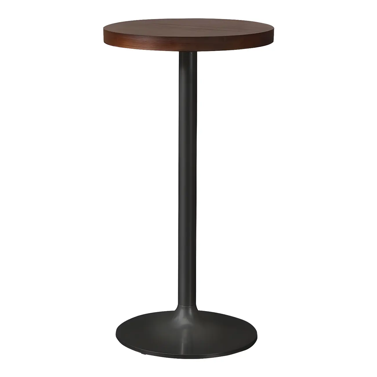 Industrial Brown Wooden Metal Pedestal Bar Tables