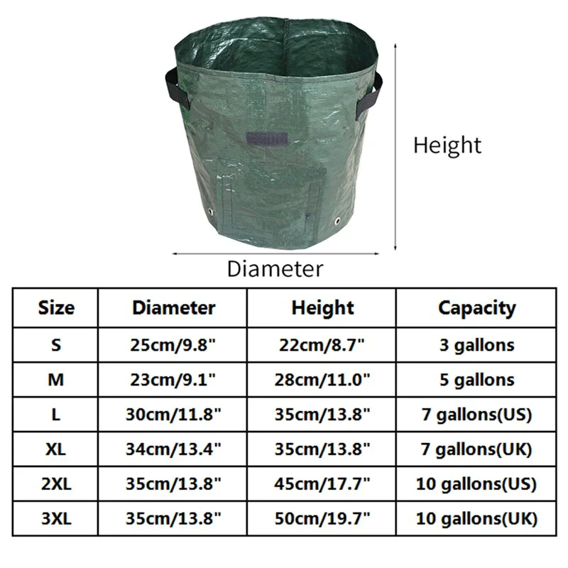 HULIANFU PE Potato Grow Bags Indoors Tomatoes Carrots Grow Pot Planting Vegetable Pots Garden Living Bag Outdoor Garden Pot Garden Tool - Deanwangkt