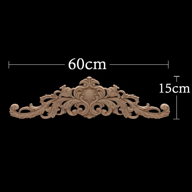 HULIANFU Long Rose Flower Exquisite Carving Natural Wood Appliques Furniture Wooden Mouldings Wmqe Vintage Unpainted Decoration Decal - Deanwangkt