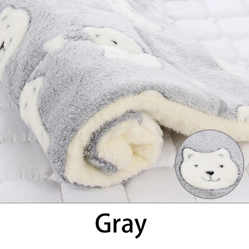HULIANFU Pet Sleeping Mat Cat Bed Dog Bed Thickened Pet Soft Wool Mat Blanket Mmattress Household Portable Washable Warm Carpet - Deanwangkt