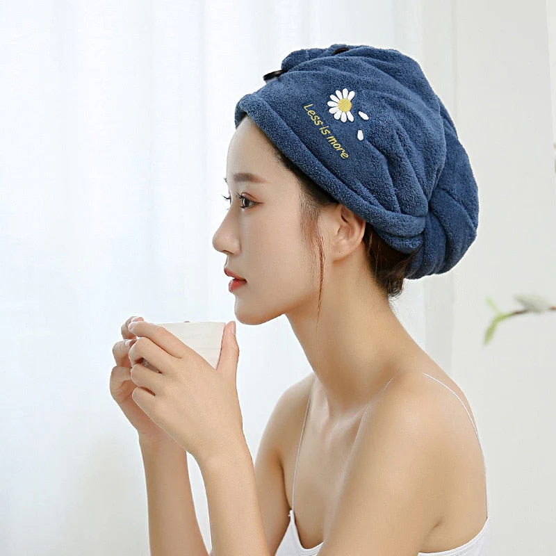 HULIANFU Women Microfiber Towel Hair Towel Bath Towels for Adults Home Terry Towels Bathroom Serviette De Douche Turban for Drying Hair - Deanwangkt