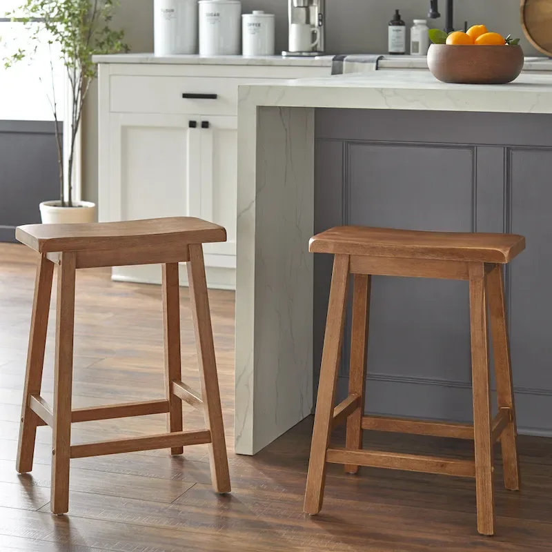 Simple Living Marney Rubberwood 24-inch Counter-height Bar Stools (Set of 2)