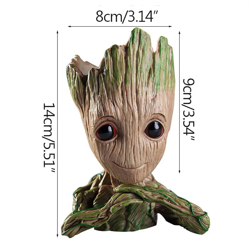 HULIANFU Strongwell Home Decoration Flower Vase Miniature Model Succulent Flower Pots Desktop Display Figurines Baby Groot Artware Gifts - Deanwangkt