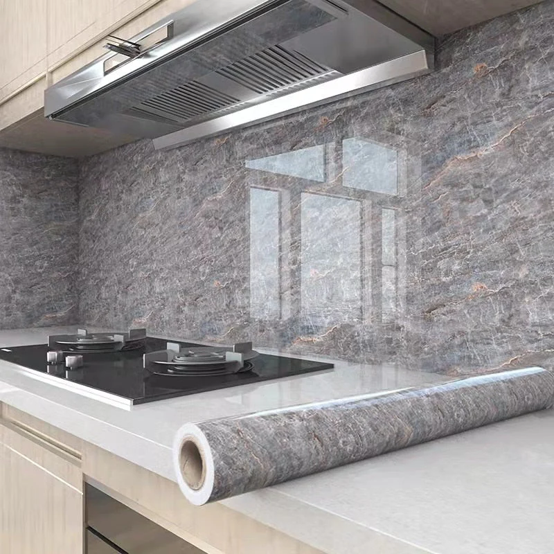 HULIANFU 2026  Vinyl Self Adhesive Waterproof Decor Paper for Home Peel and Stick Removable Thicken Wallpaper Fire Lime Marble Wall Sticker - Deanwangkt