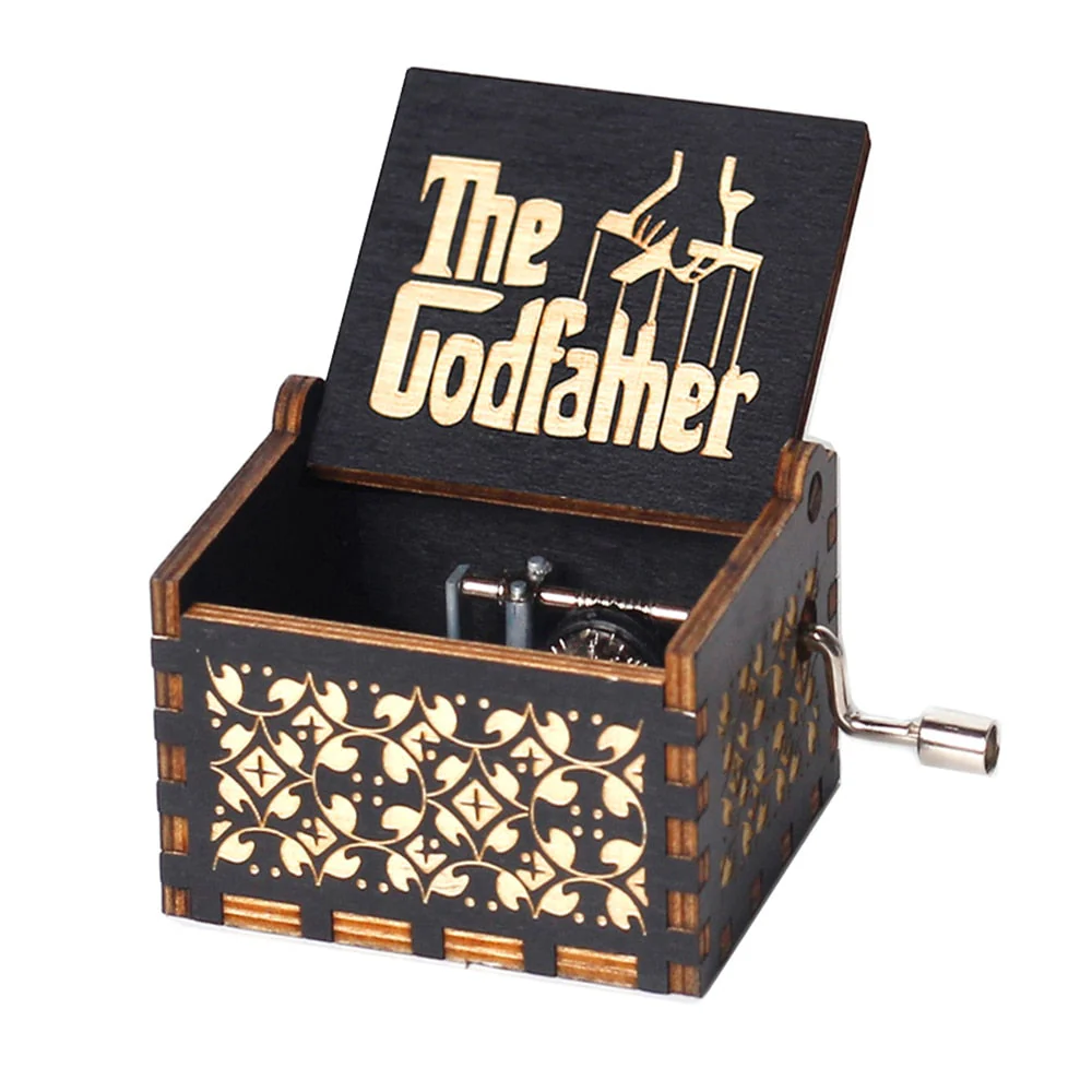 HULIANFU  Wooden Hand Crank Music Box Magic School Game Jurassic Park Godfather Children  Holiday Gift Christmas New Year Gift - Deanwangkt