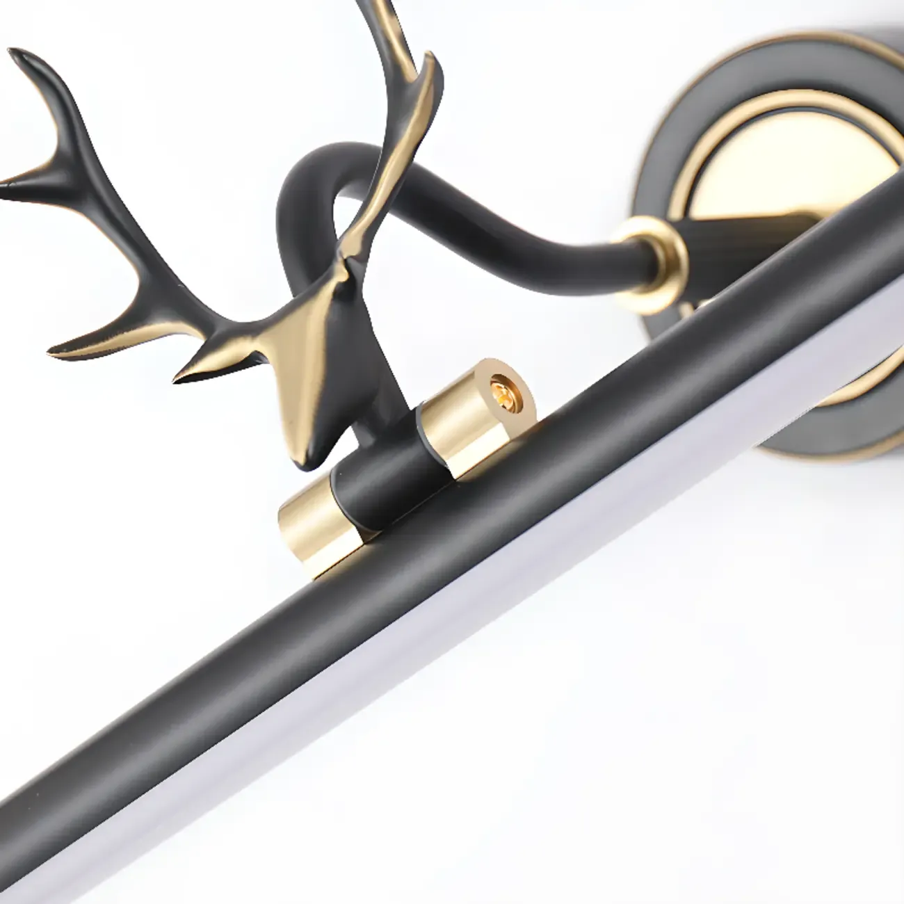 Modern Linear Gold Bathroom Vanity Light with Antler Design