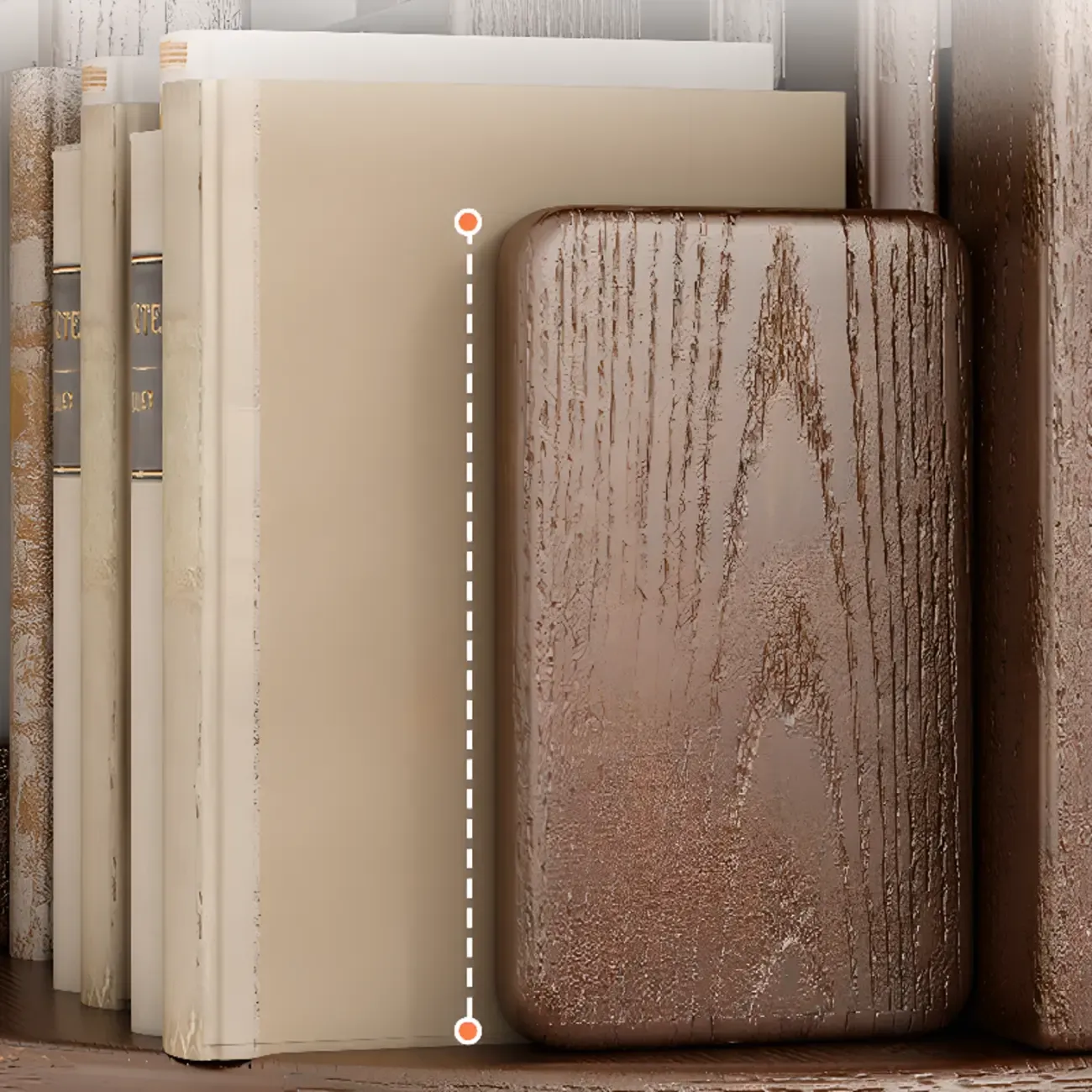 Medium Rotatable Nut-brown Wooden Vertical Bookcase