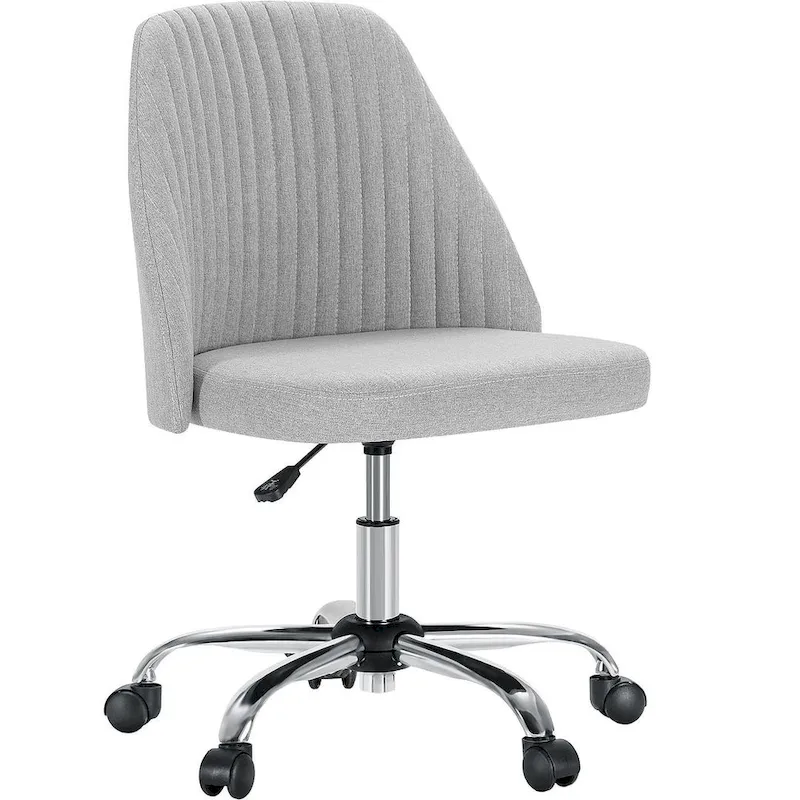 Office Chair with Wheels, Adjustable Height Fabric Upholstered Computer Desk Chair Swivel