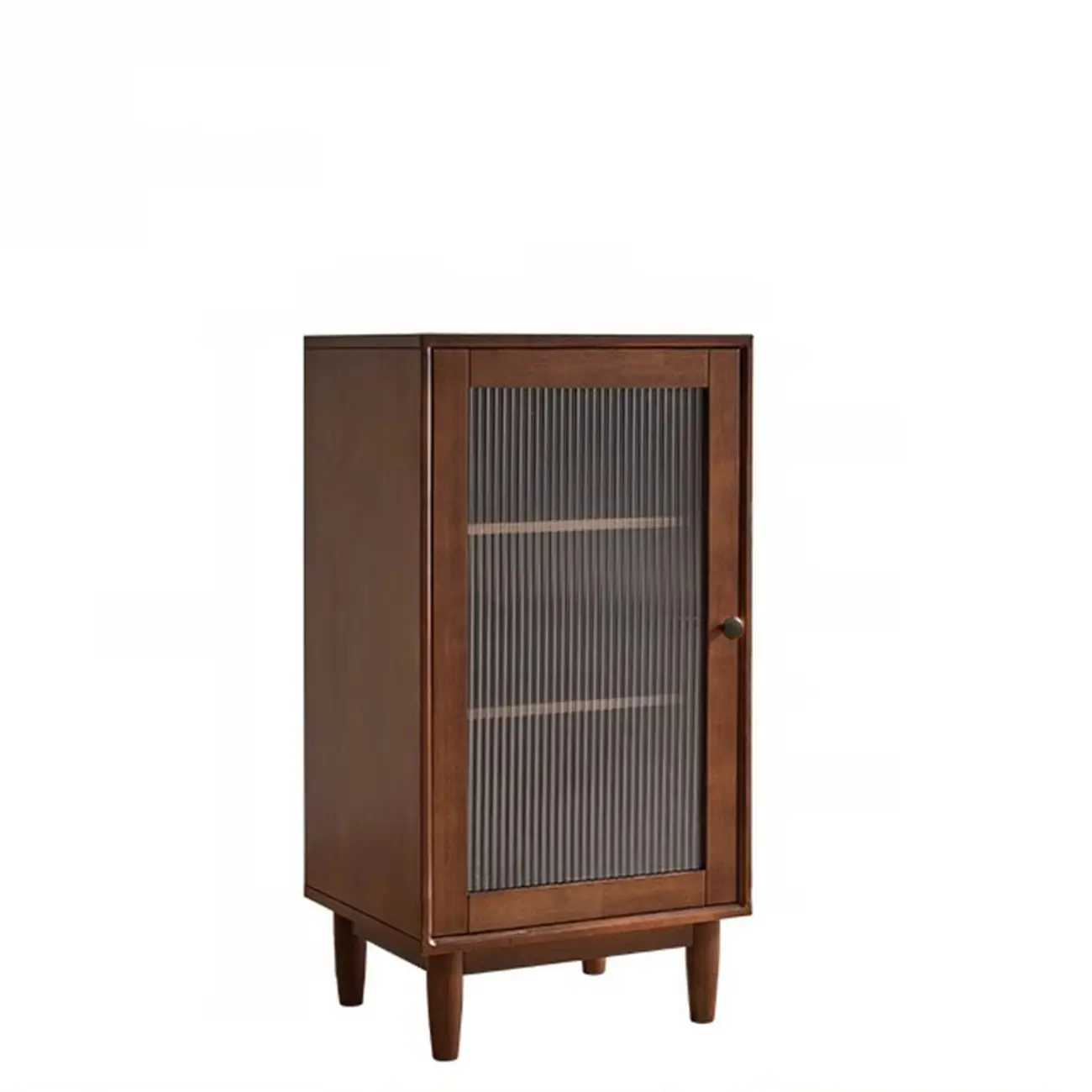 Rectangular Cherry Wood Sliding Glass Door Sideboard Cabinet