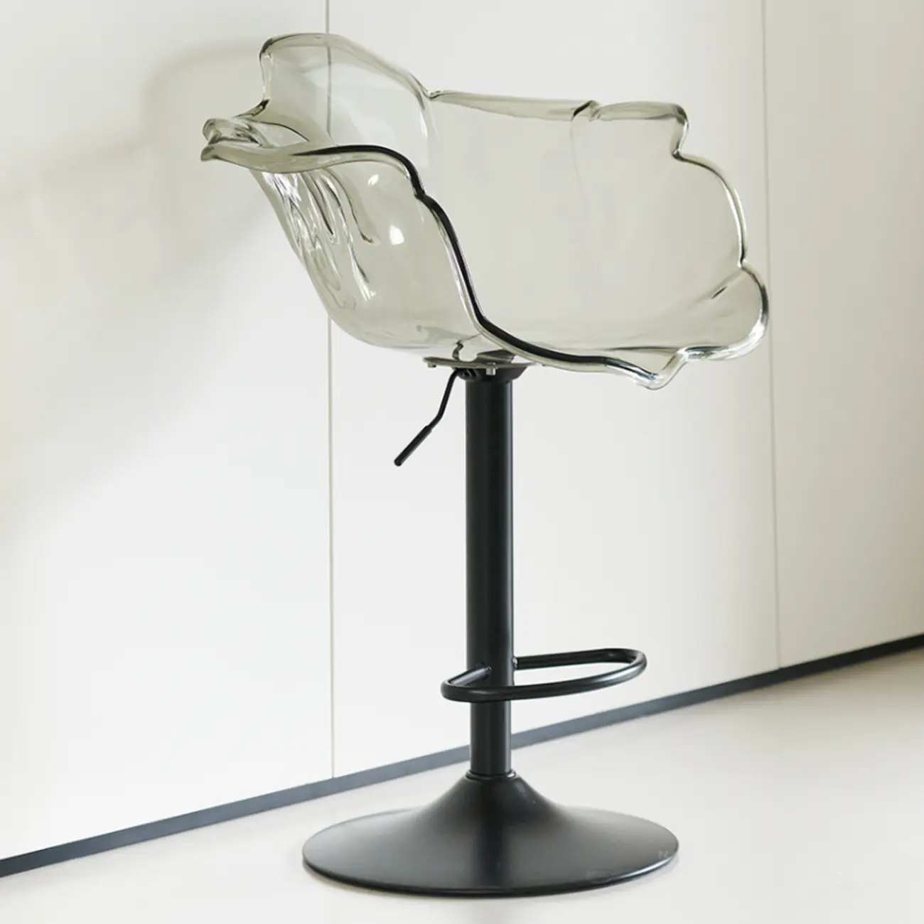 Clear Acrylic Swivel Adjustable Height Bar Stools with Backs