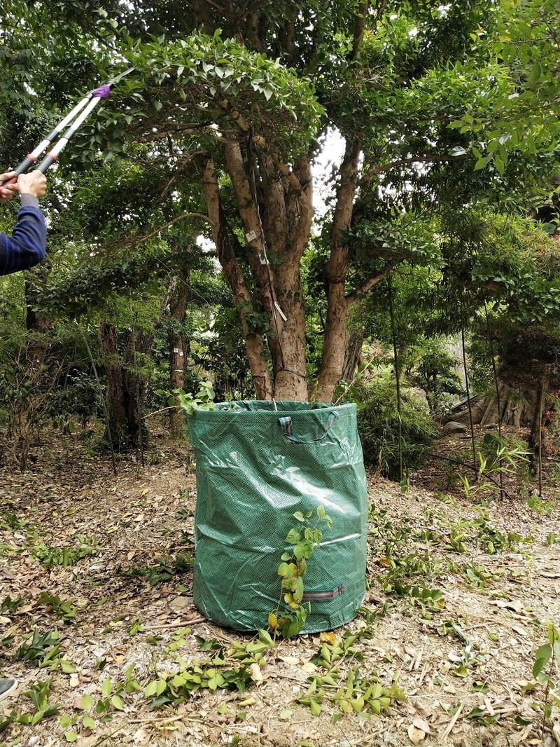 HULIANFU Large Capacity Heavy Duty Garden Waste Bag Durable Reusable Waterproof PP Yard Leaf Weeds Grass Container Storage 120L/300L/500L - Deanwangkt