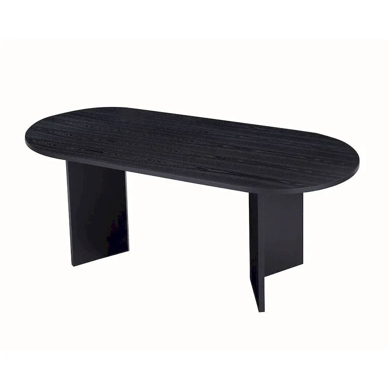 Black Oval Wood Kitchen Dining Table