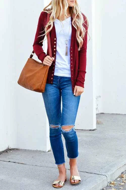 hulianfu hulianfu Long Sleeves Buttons Design Cardigan(7 Colors) - Deanwangkt