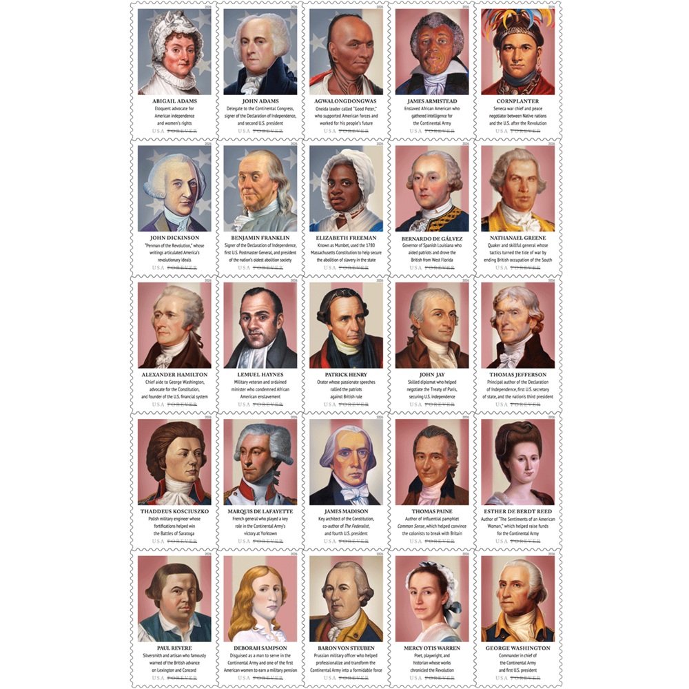 Am. Revolution Figures 2026, (Sheet of 20) - TWENTYSTAMPS