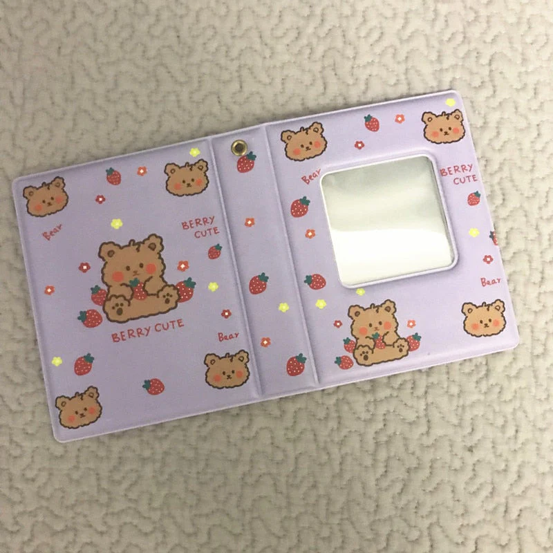HULIANFU Kawaii Bear photo album 3 Inch Love Heart Hollow Kpop Card Binder Name Card Book Photo Album Card Photocard ID Holder 40 Pockets - Deanwangkt