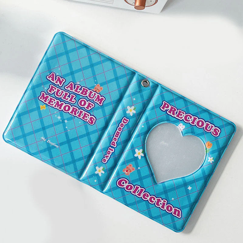 HULIANFU Kawaii Bear photo album 3 Inch Love Heart Hollow Kpop Card Binder Name Card Book Photo Album Card Photocard ID Holder 40 Pockets - Deanwangkt