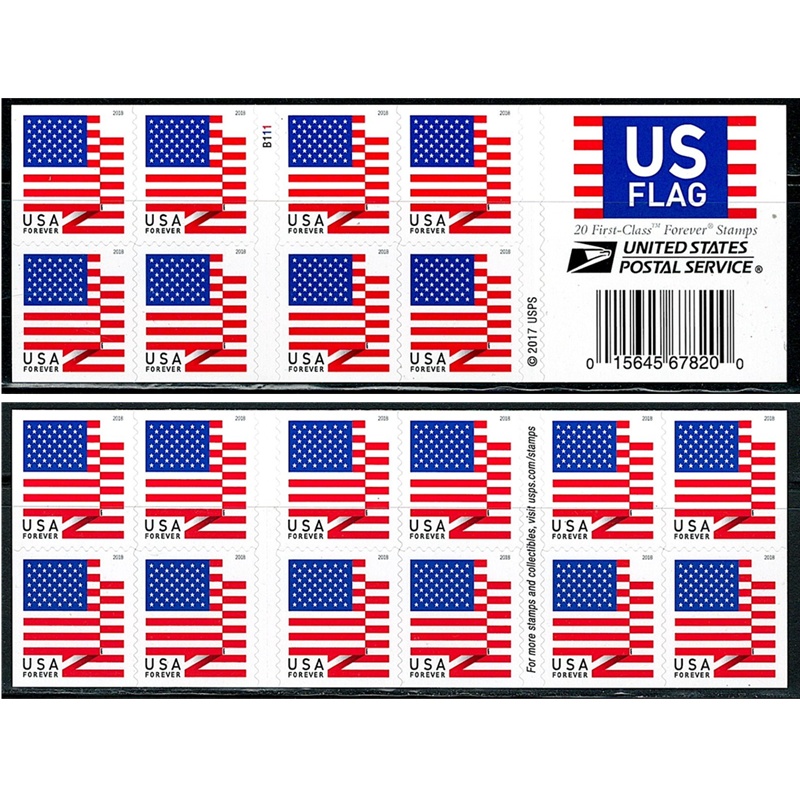 US Flag 2018, (Book of 20) - TWENTYSTAMPS