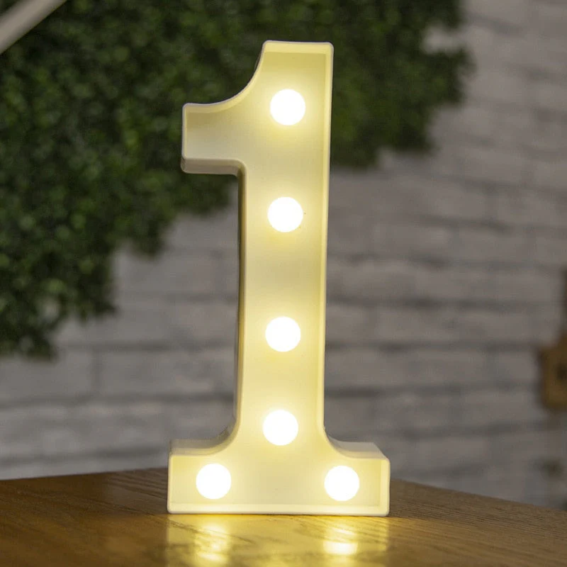 HULIANFU Luxury Alphabet Letter LED Lights Luminous Number Lamp  Battery Night Light for Home Wedding Birthday Christmas Party Decoration - Deanwangkt